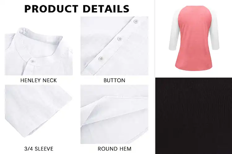 Detailed view of Best 3/4 Sleeve Shirts
