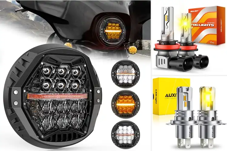 Detailed view of Best Amber LED Headlights: Shine Brighter and Safer Tonight