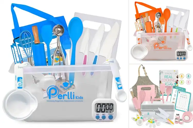 Detailed view of best kids cooking sets with carrying case