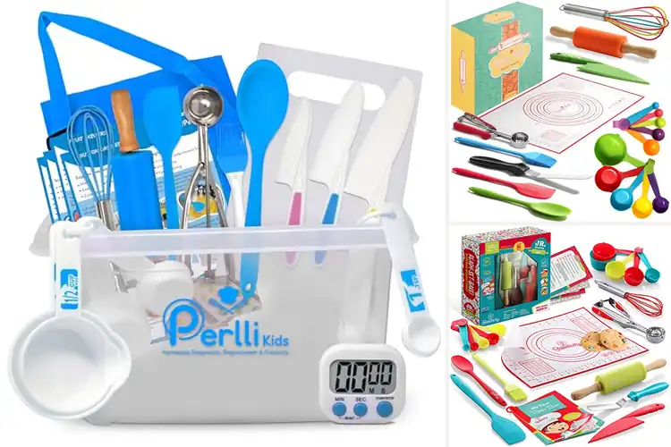Detailed view of best kids real cooking utensil sets